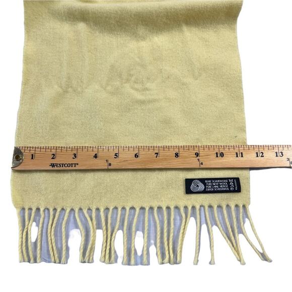 Reine Schurwolle Yellow Wool Scarf Length 62" Width 11.5" Fringe 2" - Picture 7 of 11